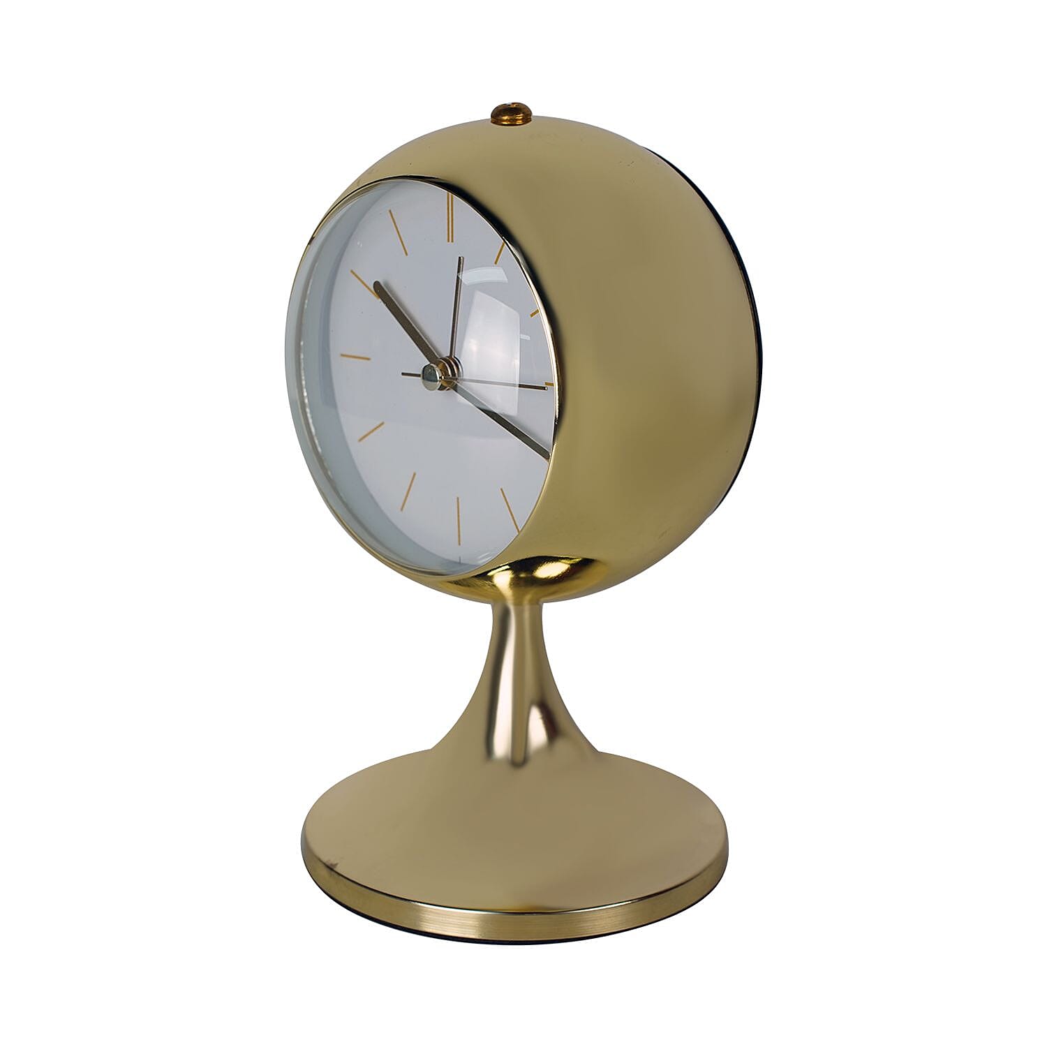 Luxury Decoration Quartz Movement Alarm Clock with Stand & Night Light - Gold & White