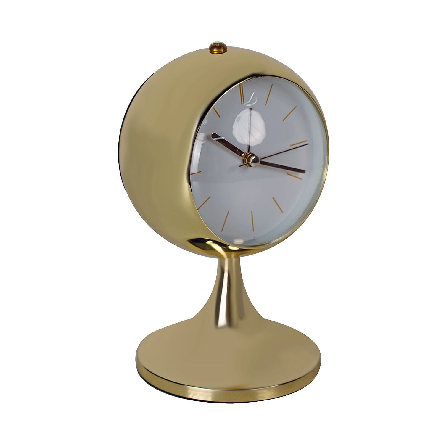 Luxury Decoration Quartz Movement Alarm Clock with Stand & Night Light - Gold & White