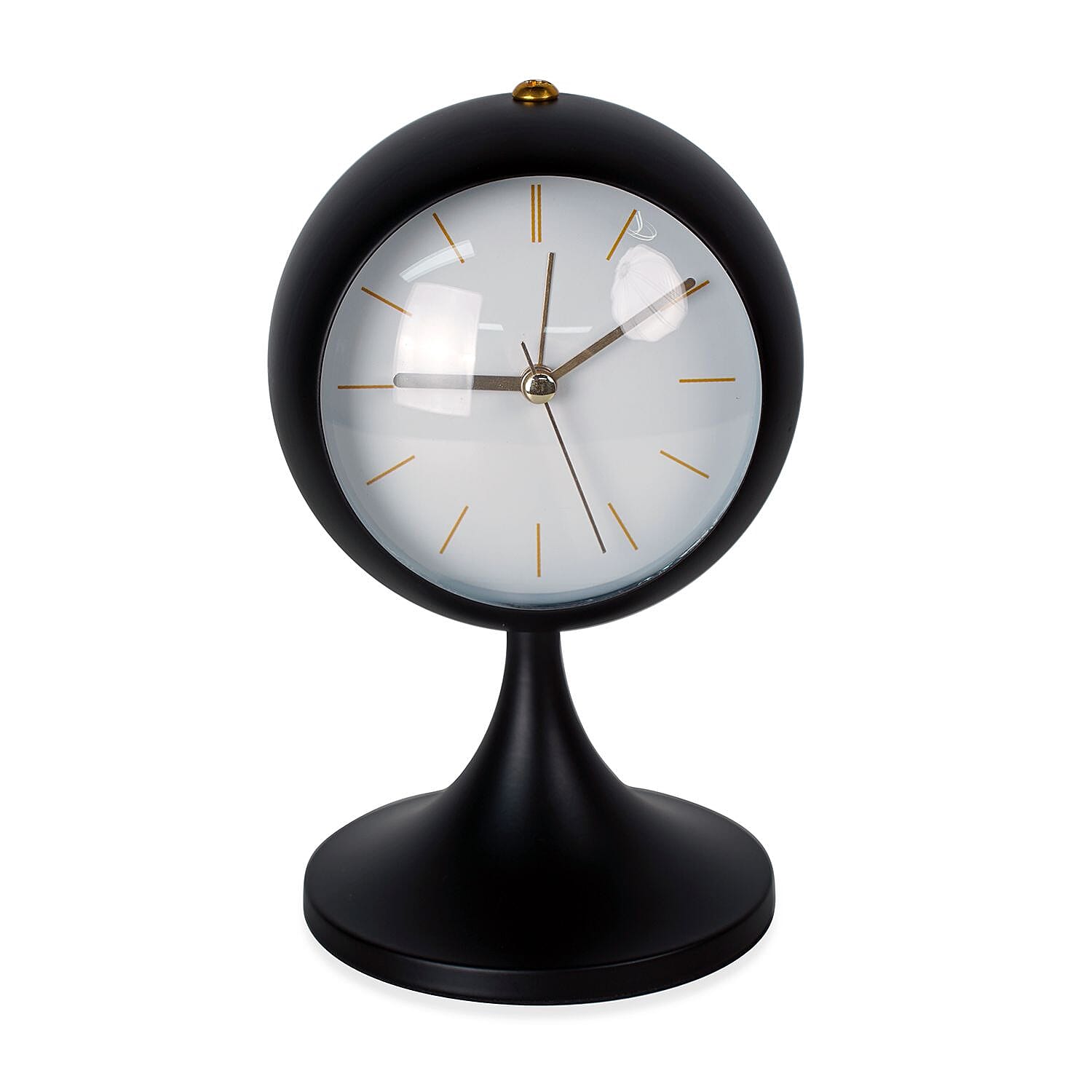 Luxury Decoration Quartz Movement Alarm Clock with Stand & Night Light - Black & White
