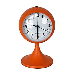 Luxury Decoration Quartz Movement Alarm Clock with Stand & Night Light - Orange & White