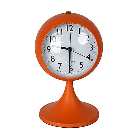 Luxury Decoration Quartz Movement Alarm Clock with Stand & Night Light - Orange & White