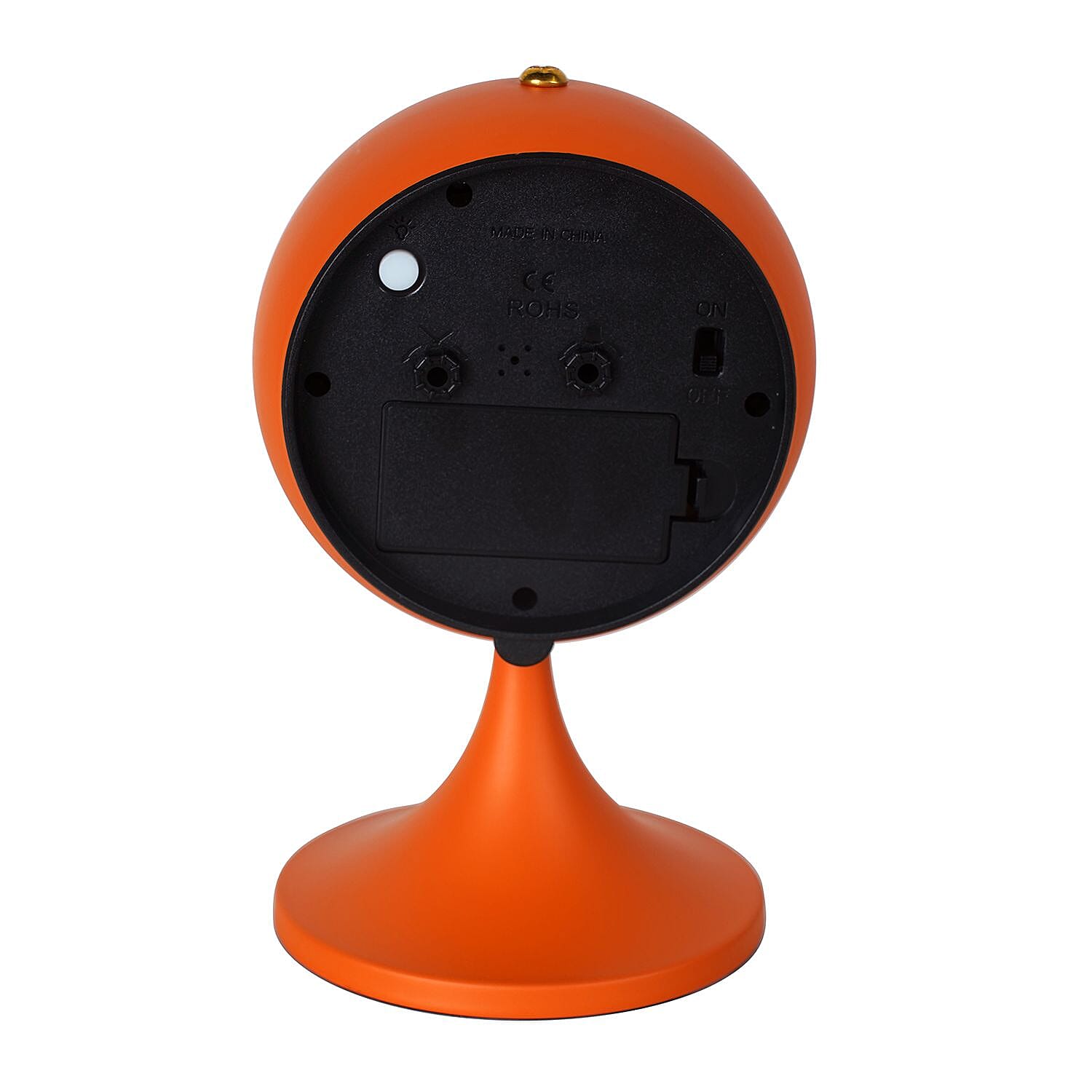 Luxury Decoration Quartz Movement Alarm Clock with Stand & Night Light - Orange & White