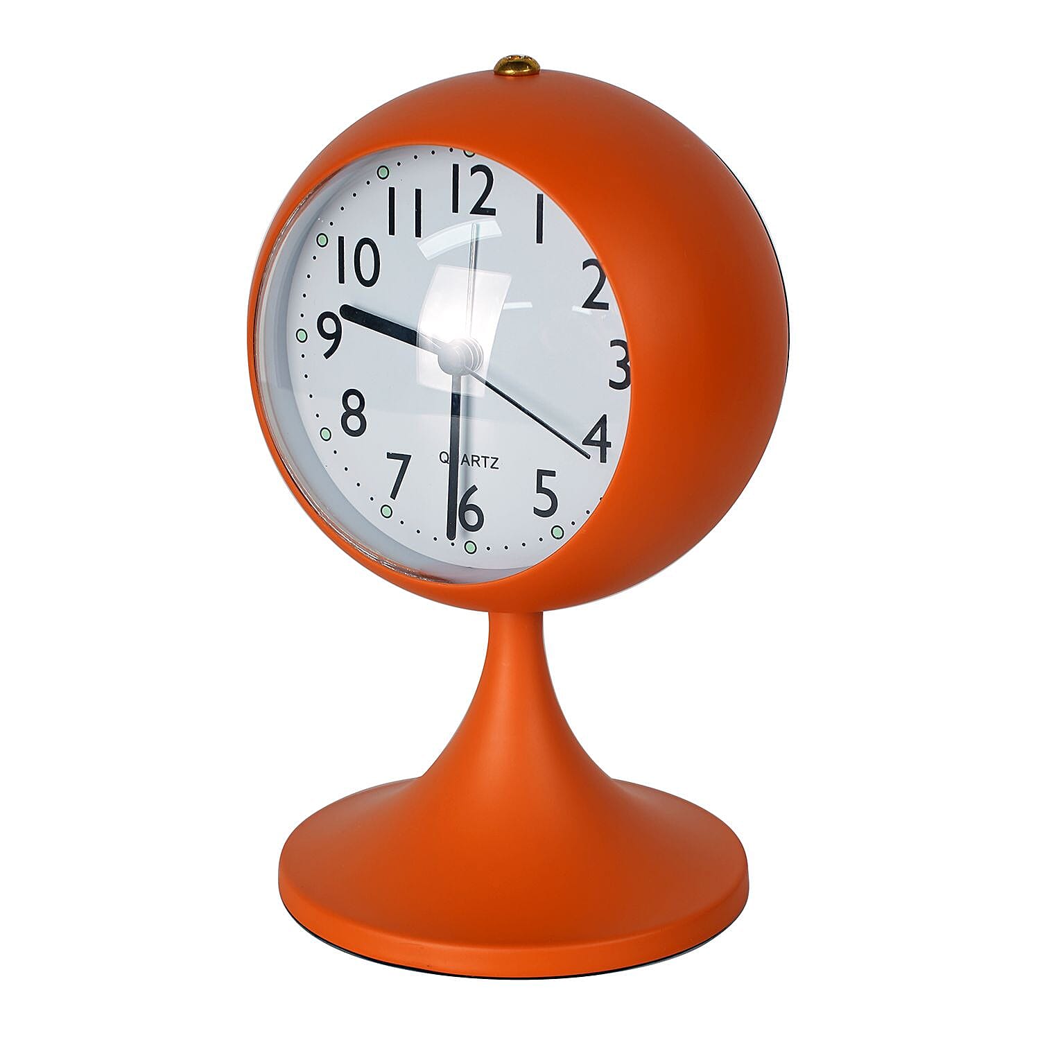 Luxury Decoration Quartz Movement Alarm Clock with Stand & Night Light - Orange & White