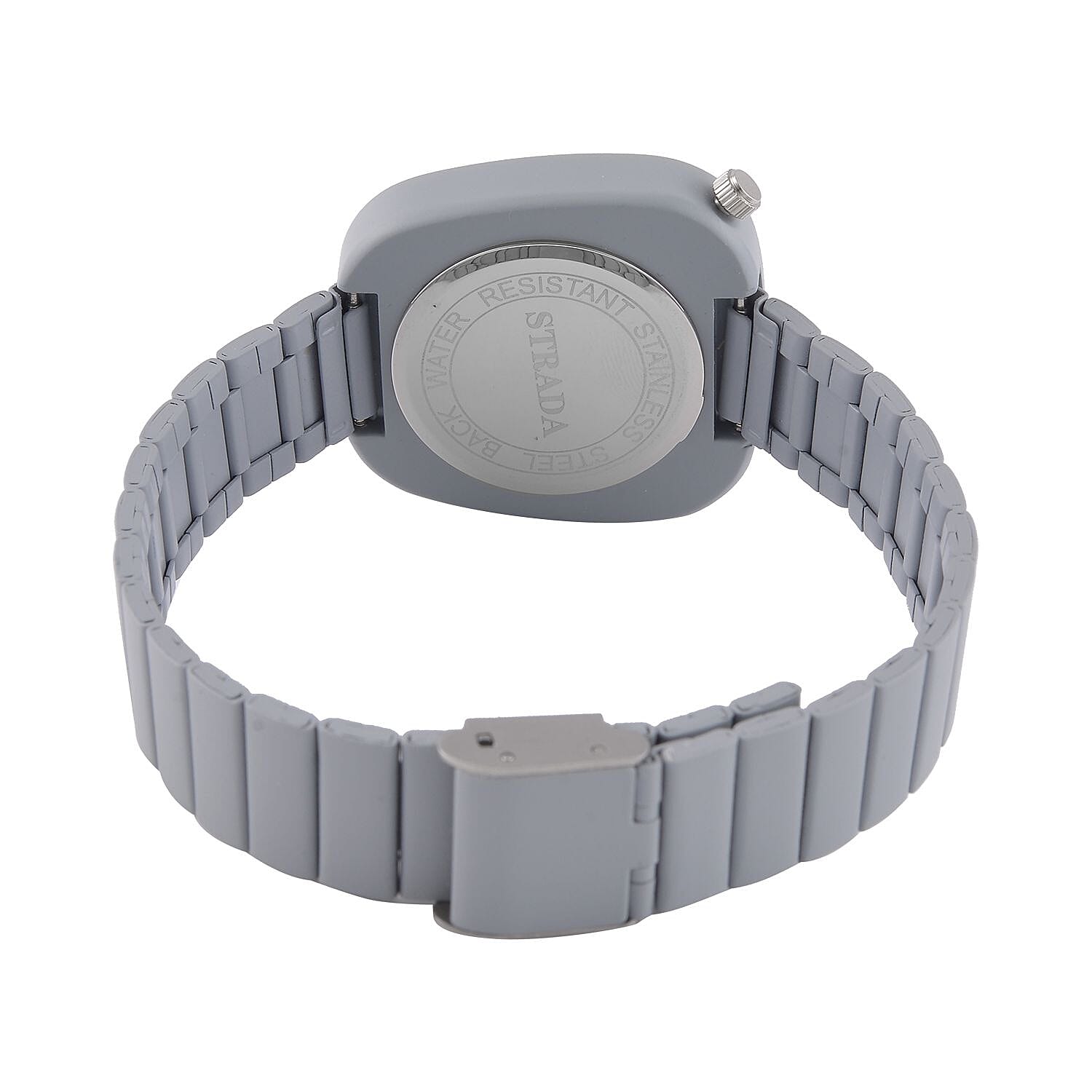 STRADA  Japanese Movement Grey Dial Water Resistant Watch in Grey Stainless Steel Strap