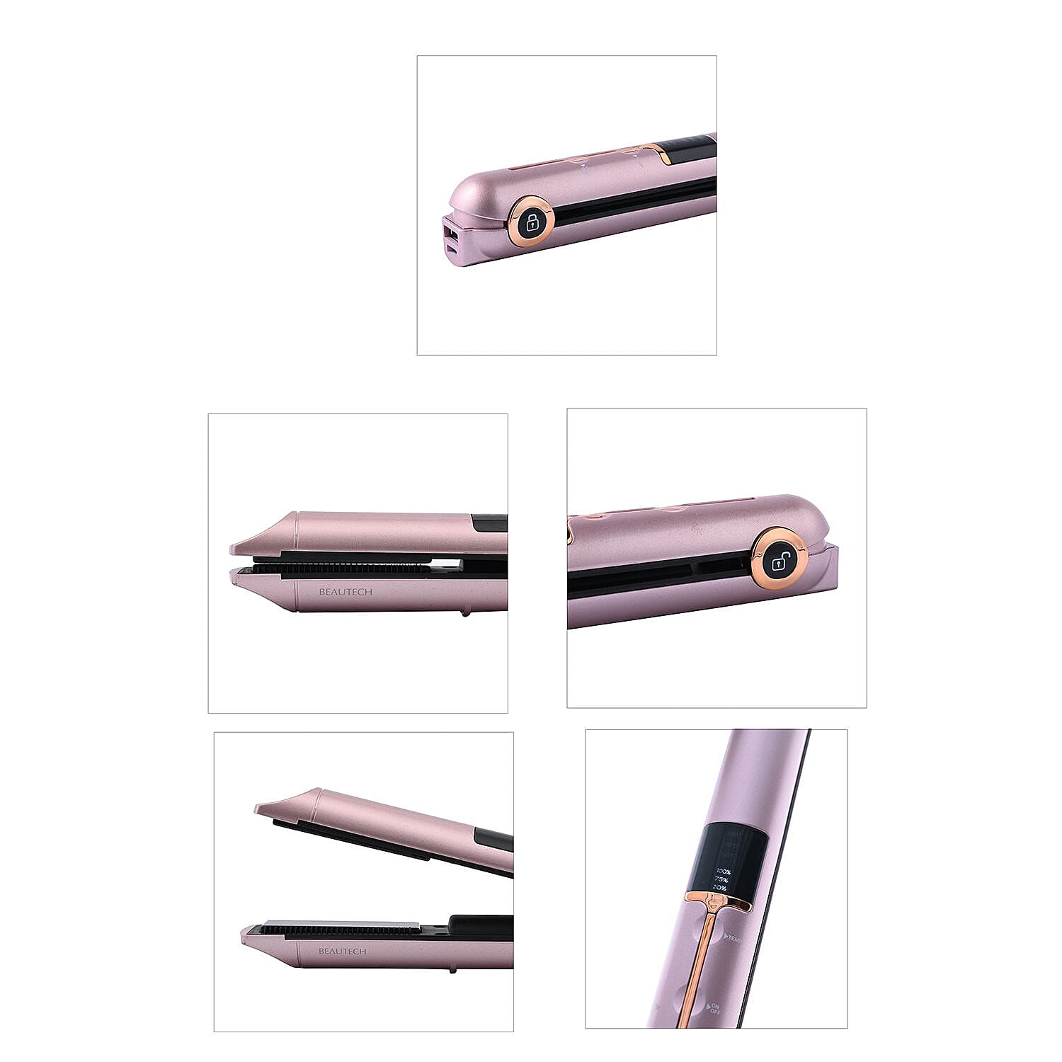 Doorbuster - BEAUTECH- Cordless Hair Straightener-Power Bank (Rose)