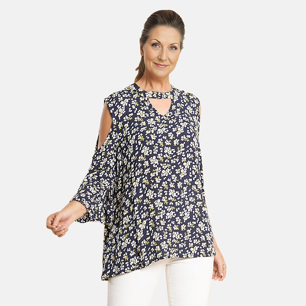 TAMSY Viscose Printed Top - Beige
