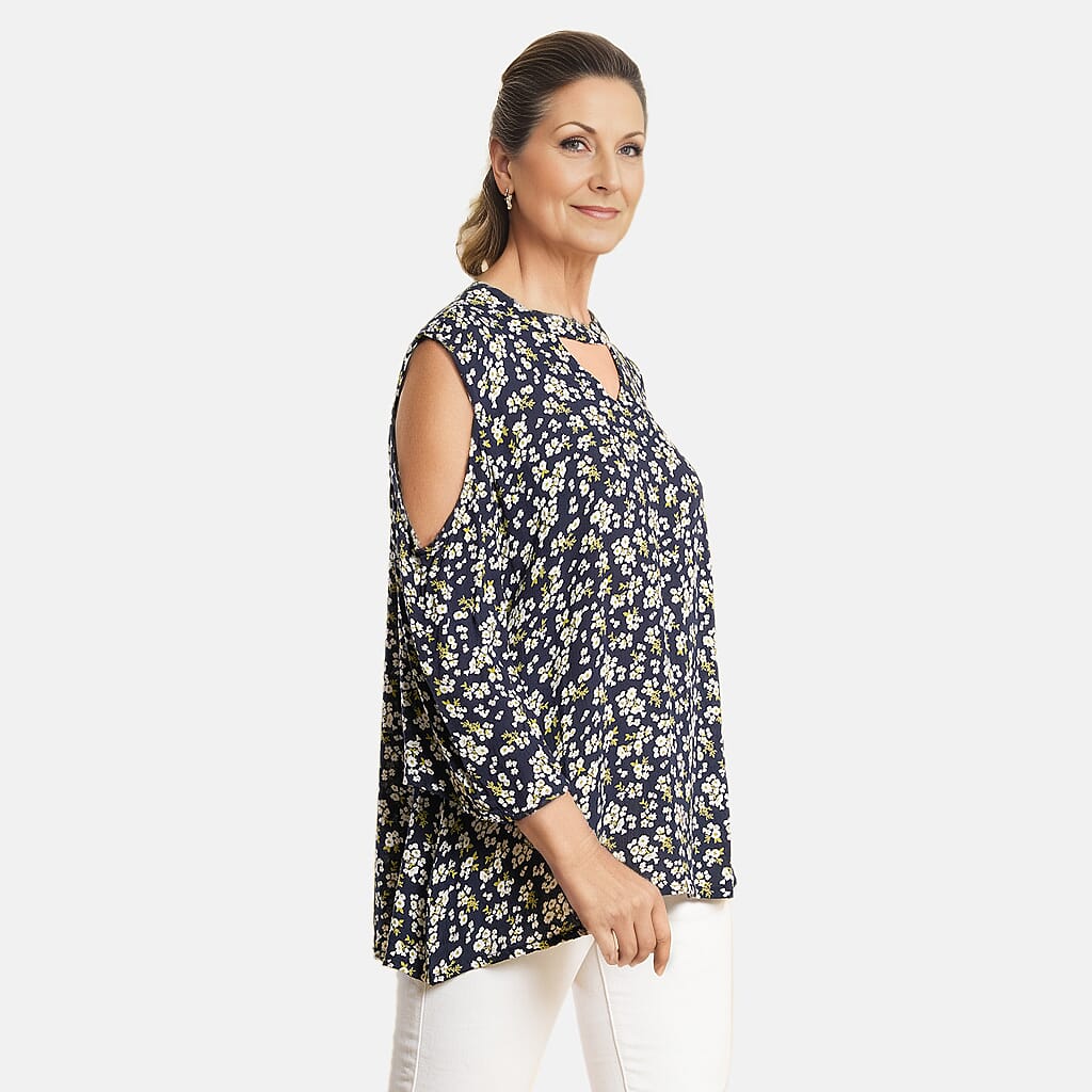 TAMSY Viscose Printed Top - Beige