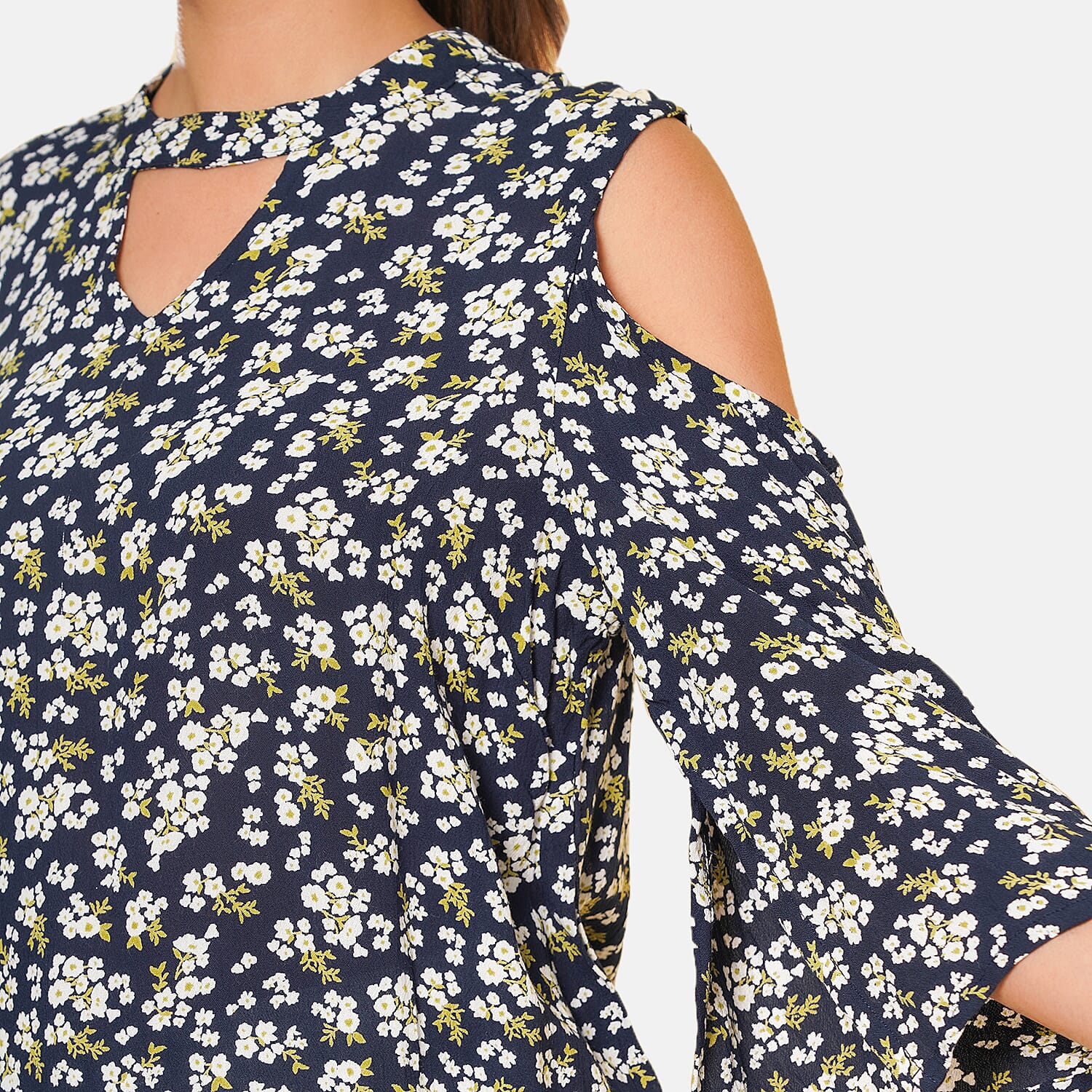 TAMSY Viscose Printed Top - Beige