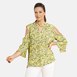 TAMSY Viscose Printed Top - Beige