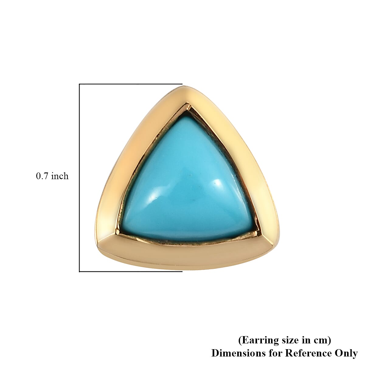 Arizona Sleeping Beauty Turquoise Stud Earrings (with Push Back) in Yellow Gold Overlay Sterling Silver