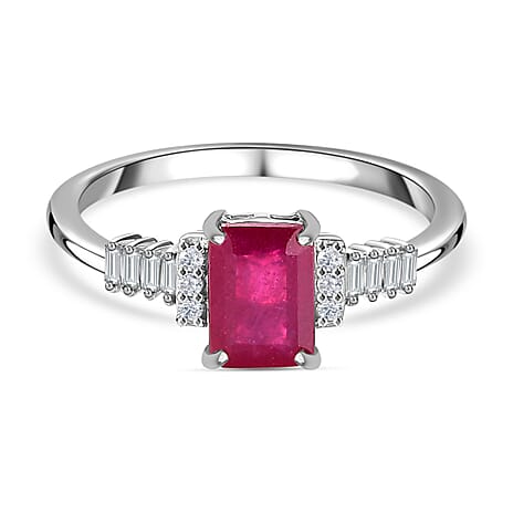 9K White Gold Ruby (FF) Diamond Ring 1.66 Ct. 9K White Gold Ruby (FF) Diamond Ring 1.66 Ct.