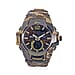 Genoa Black Literal Gold Dial 5 ATM Water Resistant Watch with Black Leatherette Strap