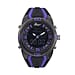 GENOA TIME V2 Japanese Movement Multifunctional Black Literal Dial 5 ATM Water Resistant Watch With Black - Blue TPU Strap