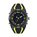 GENOA TIME V2 Japanese Movement Multifunctional Black Literal Dial 5 ATM Water Resistant Watch With Black - Blue TPU Strap