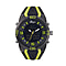 GENOA TIME V2 Japanese Movement Multifunctional Black Literal Dial 5 ATM Water Resistant Watch With Black & Yellow TPU Strap