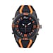 GENOA TIME V2 Japanese Movement Multifunctional Black Literal Dial 5 ATM Water Resistant Watch With Black - Blue TPU Strap