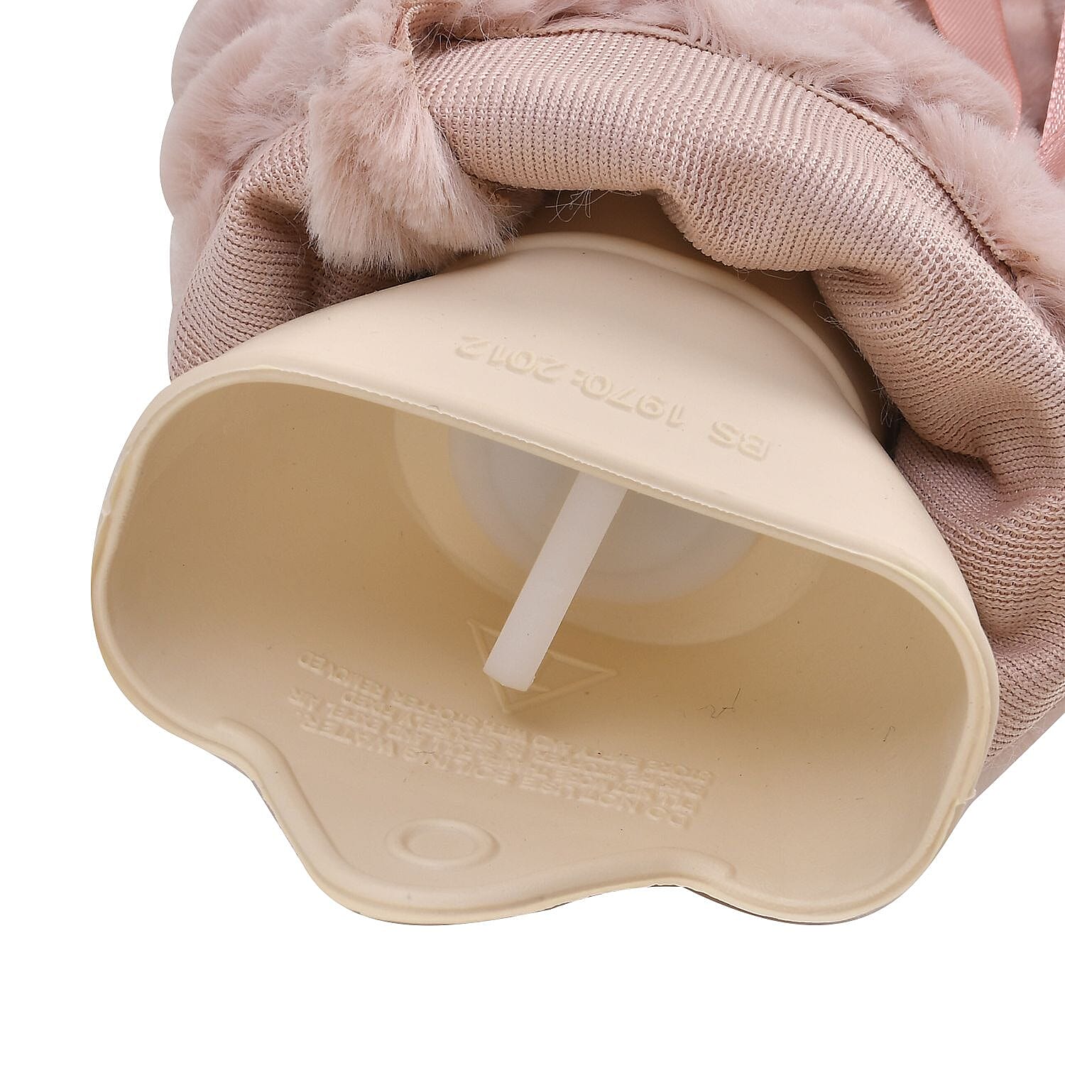 Reusable Long Hot Water Bottle with Plush Cover - Pink