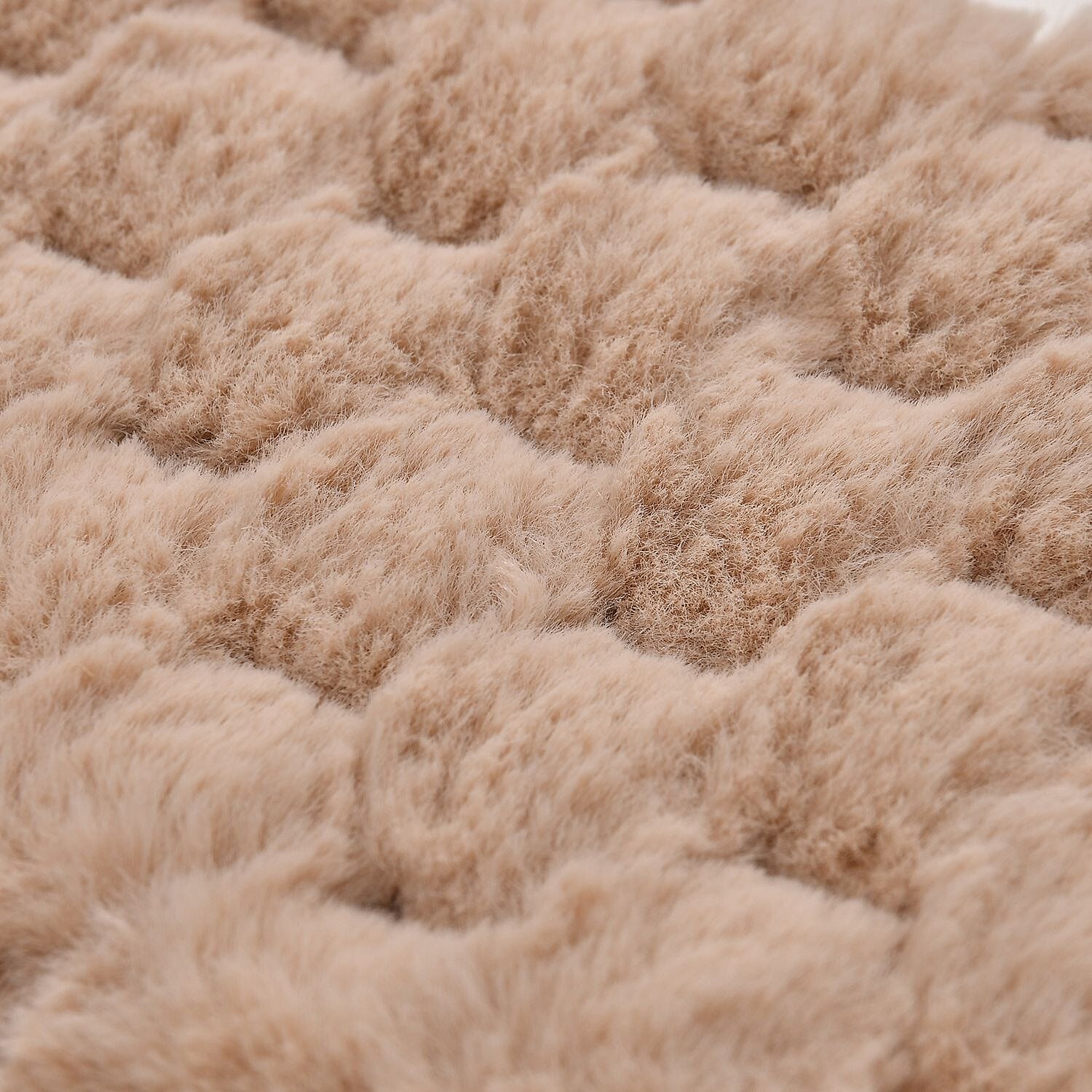 Reusable Long Hot Water Bottle with Plush Cover - Beige