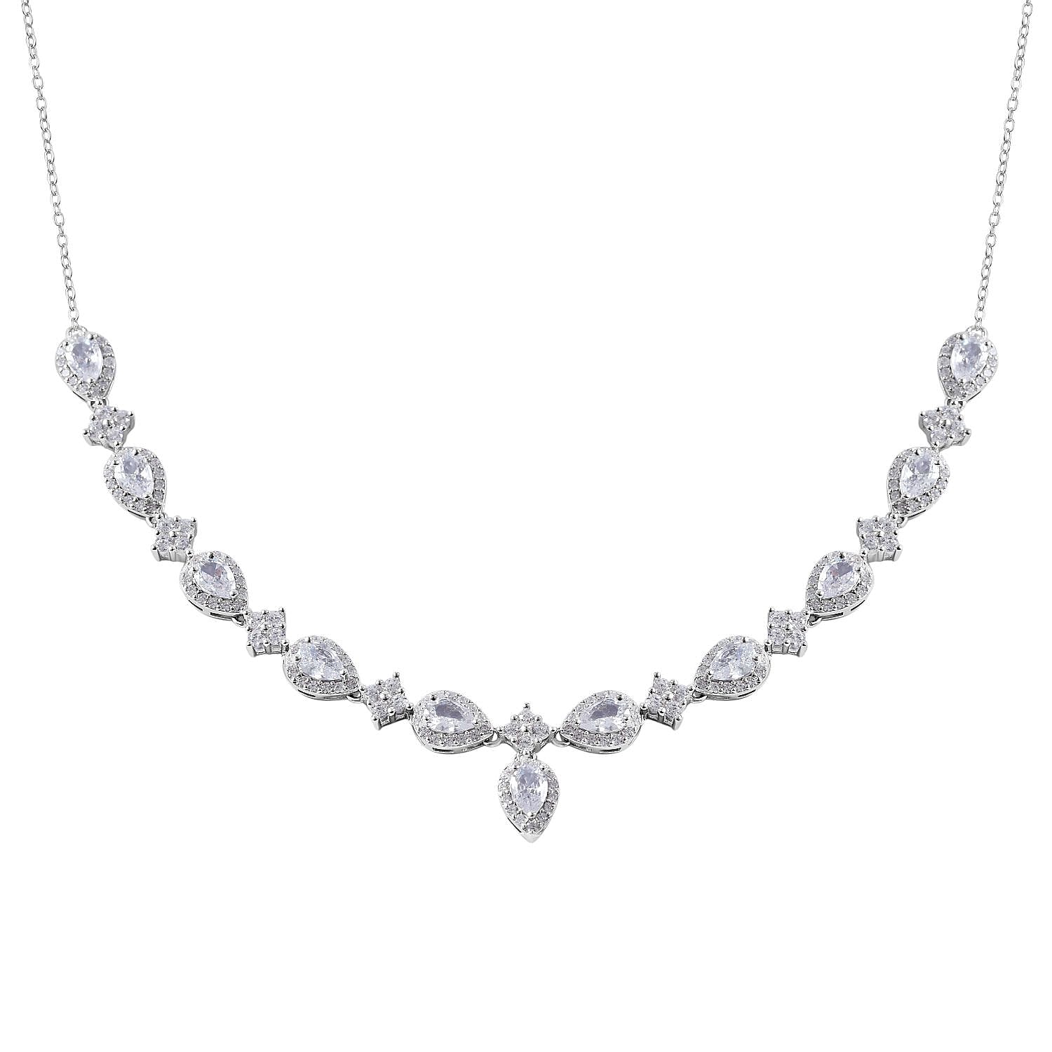 Orders 925 Sterling Silver with Zirconia Stone Ivy Necklace, Cubic Zircon Necklace