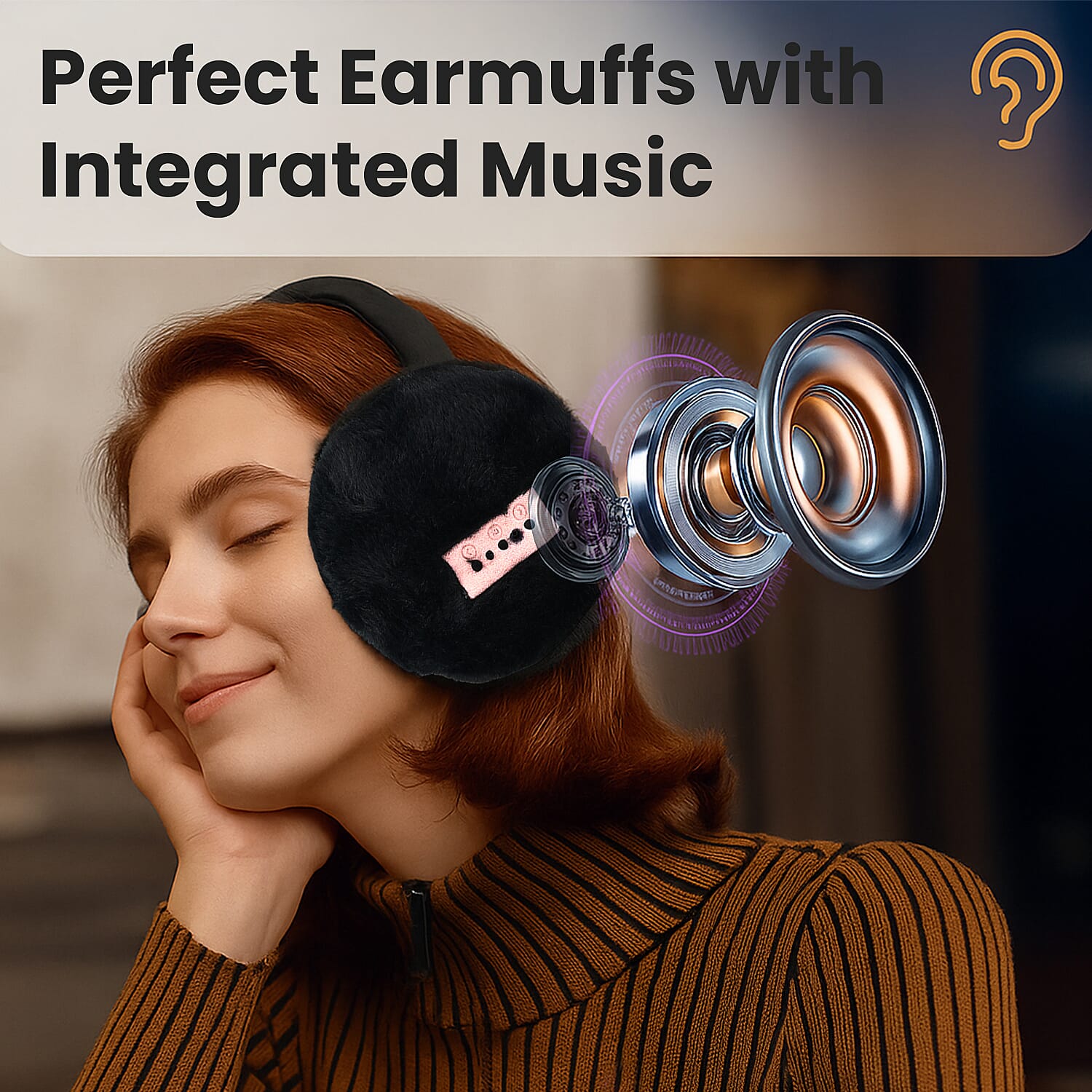 Plush Bluetooth Cushioned Headphone - Black