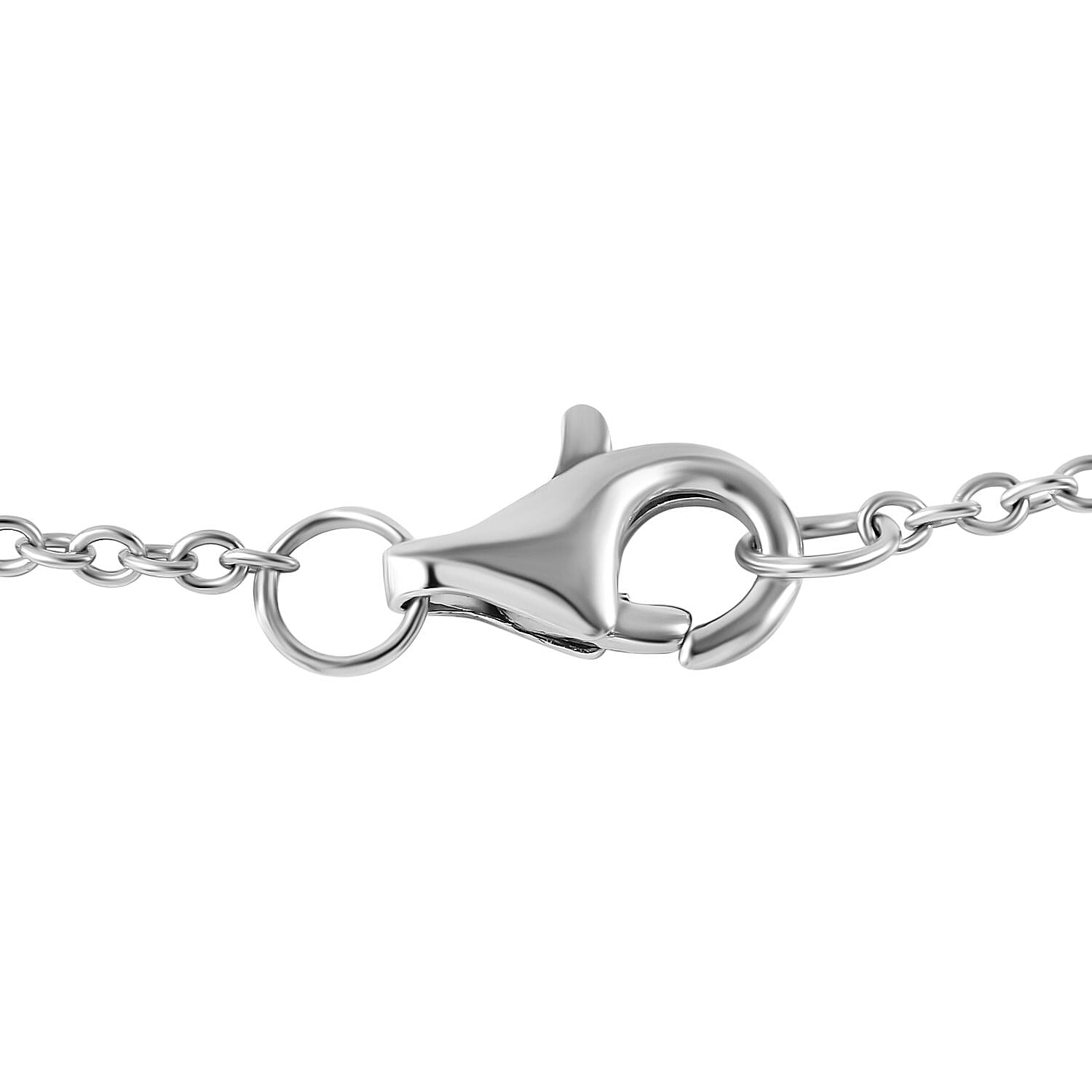 Cubic Zirconia Necklace (Size - 20) in Rhodium Overlay Sterling Silver
