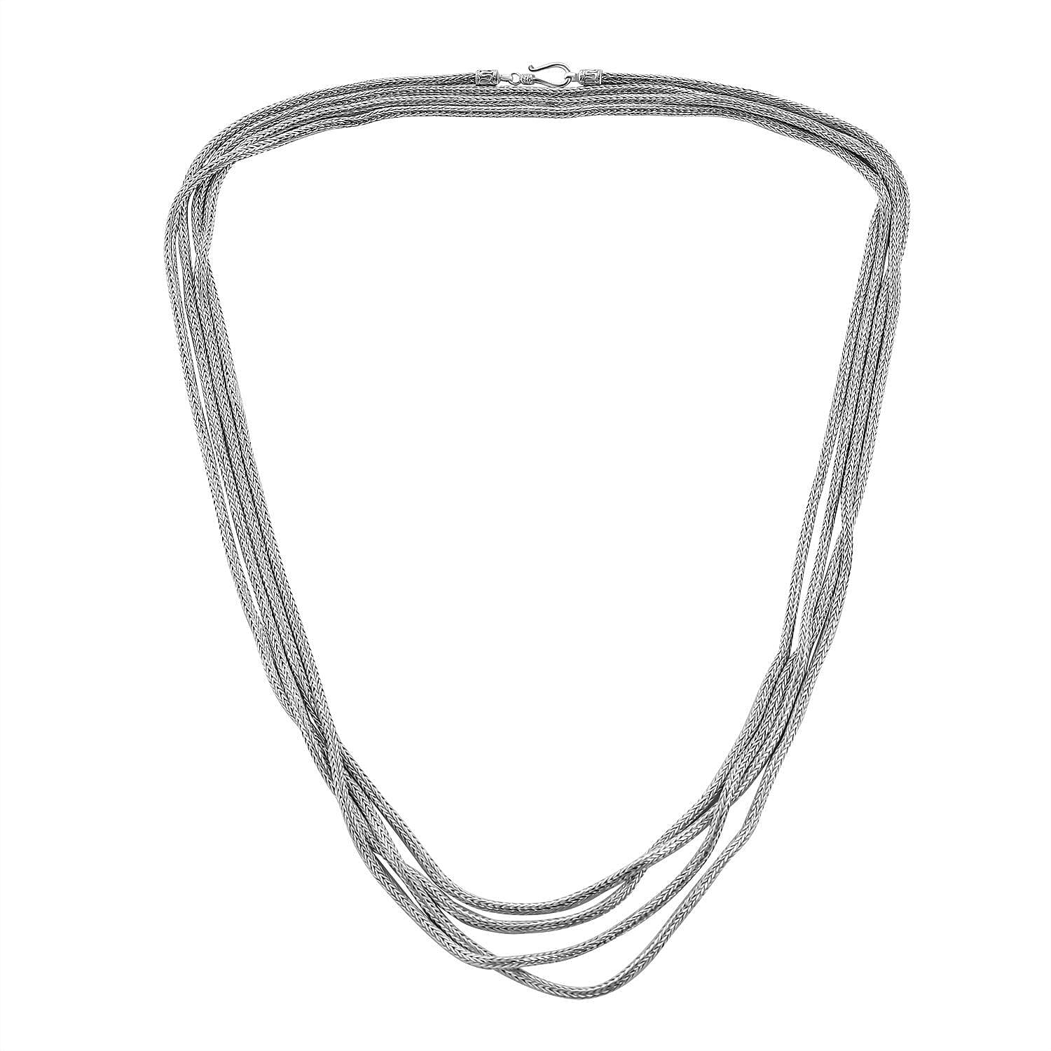 First Time Ever - Royal Bali Collection Handmade Sterling Silver Tulang Naga Necklace (Size 100), Silver Wt. 83.00 Gms