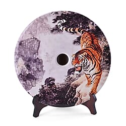 EXCLUSIVE LIMITED EDITION- Serpentine Horses Painted Disk with Wooden Stand 13255 Cts.Presented in a gift box