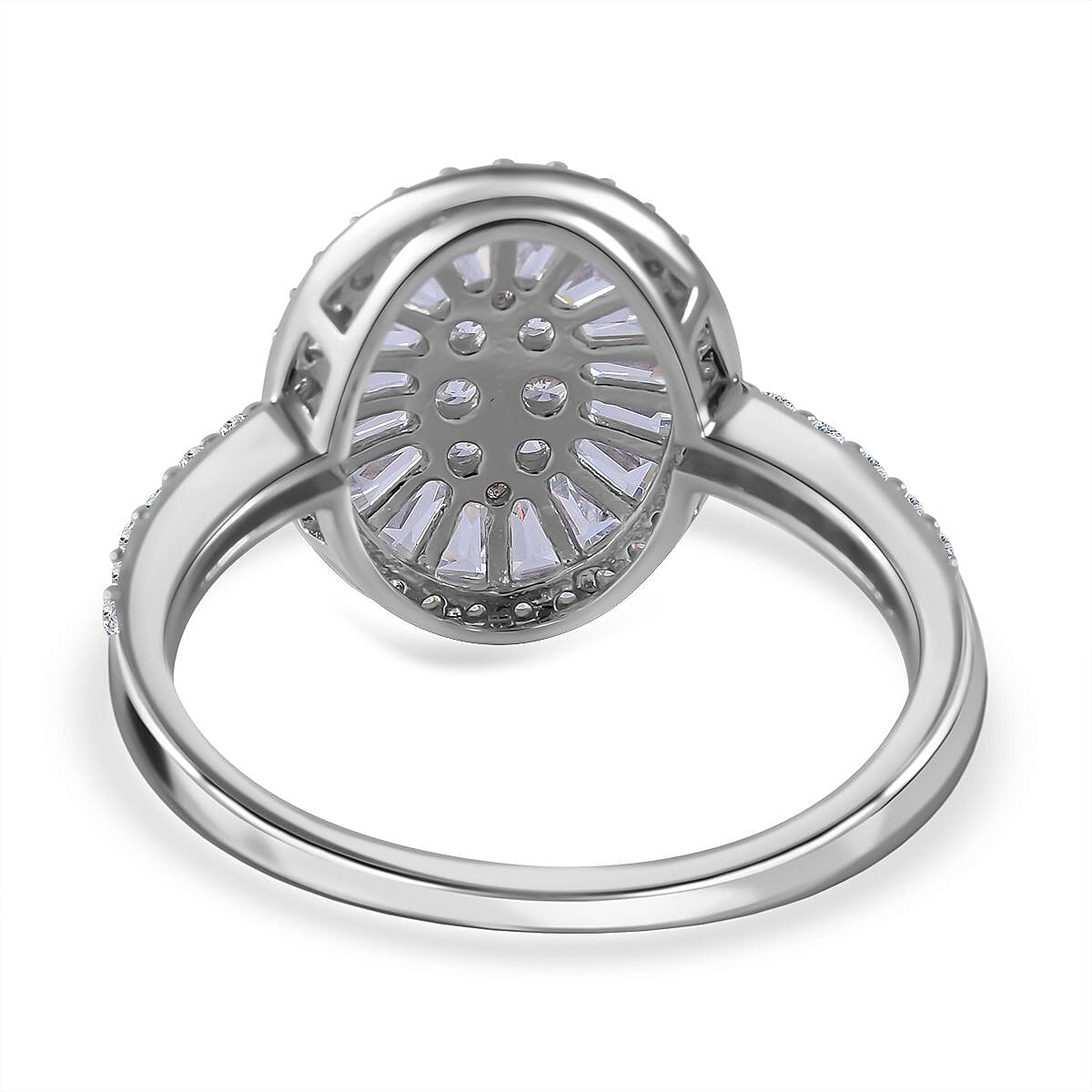 NY Closeout - Cubic Zirconia Ring in Rhodium Overlay Sterling Silver