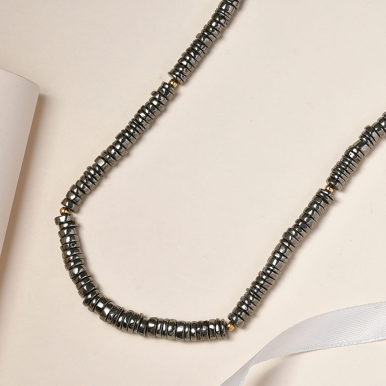 First Time Ever- AAA Pyrite Necklace (Size - 20) in18K Yellow Gold Vermeil Plated Sterling Silver 210.00 Ct