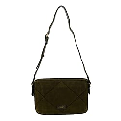 Closeout - Ecotorie Genuine Leather Crossbody Bag - Beige