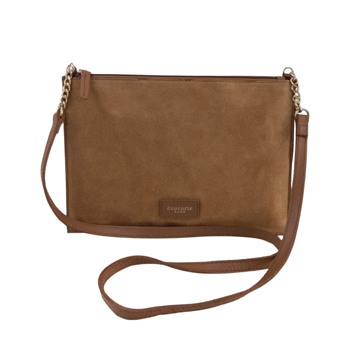 Leather Crossbody Bag - Cognac