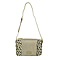 Closeout - Ecotorie Genuine Leather Leopard Printed Crossbody Bag With Shoulder Strap - Navy