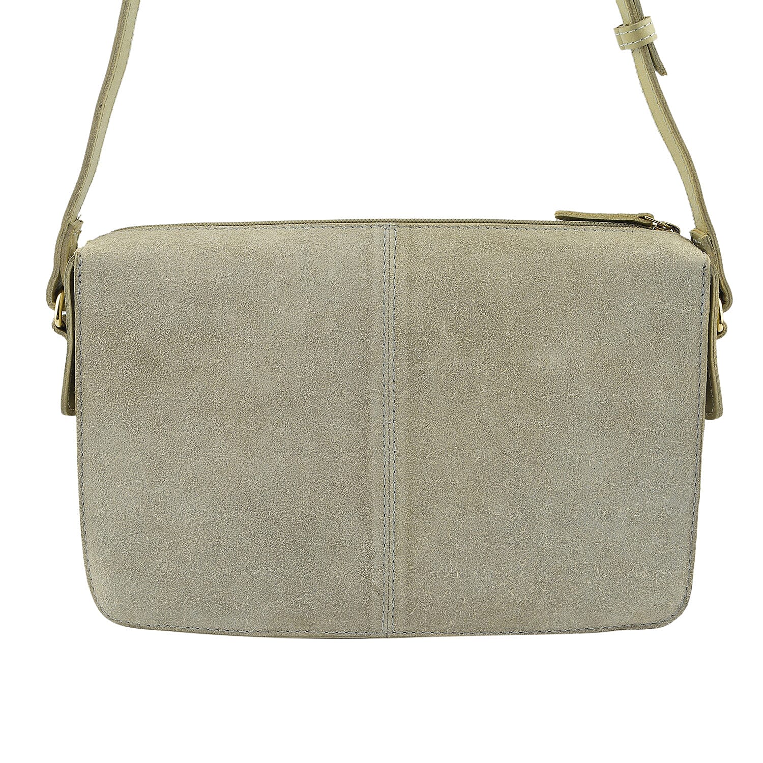 Leather Crossbody Bag - Beige