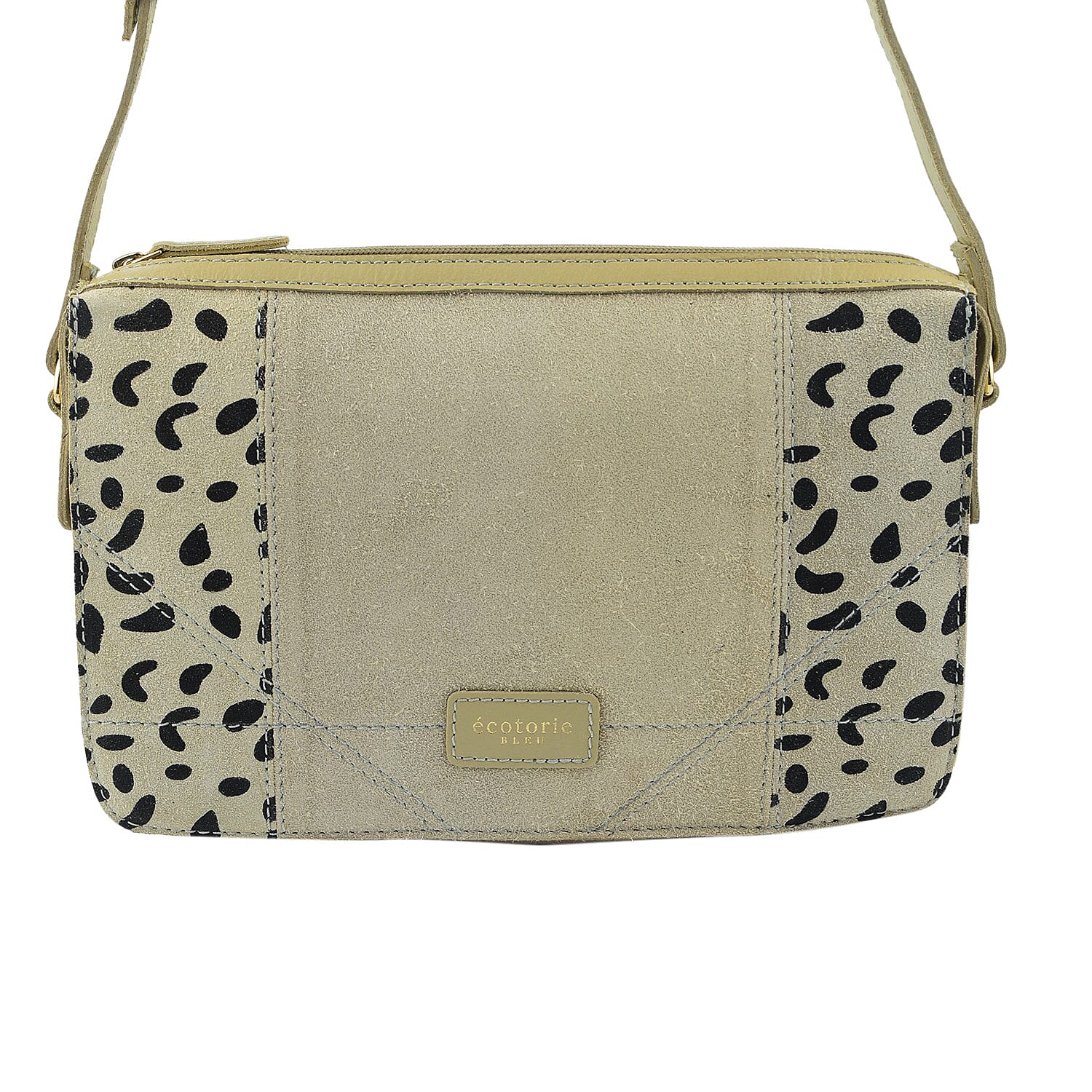 Leather Crossbody Bag - Beige