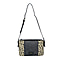 Closeout - Ecotorie Genuine Leather Leopard Printed Crossbody Bag With Shoulder Strap - Black