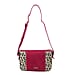 Closeout - Ecotorie Genuine Leather Leopard Printed Crossbody Bag With Shoulder Strap - Fuschia
