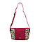 Closeout - Ecotorie Genuine Leather Leopard Printed Crossbody Bag With Shoulder Strap - Fuschia