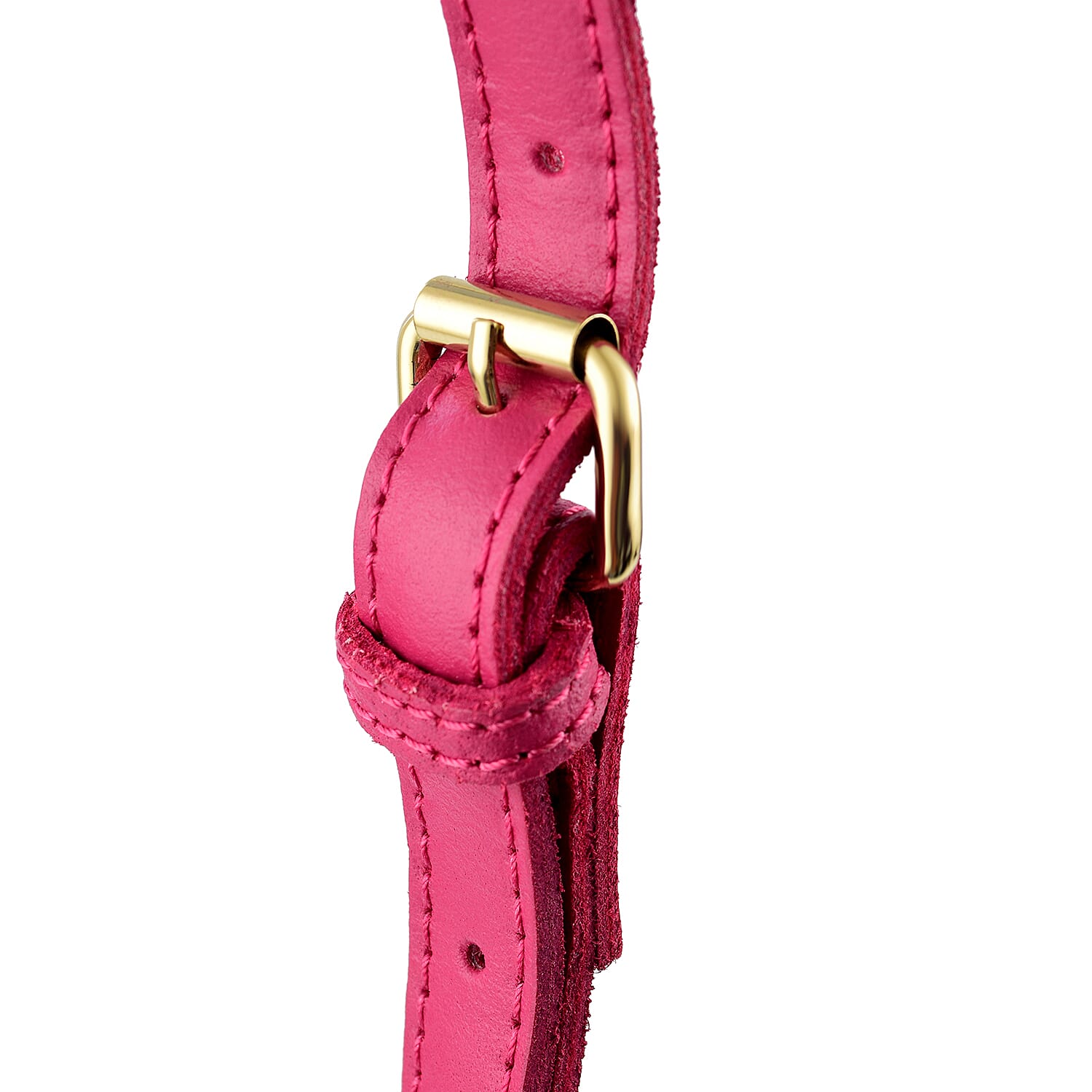 Closeout - Ecotorie Genuine Leather Leopard Printed Crossbody Bag With Shoulder Strap - Fuschia