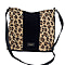 Ecotorie Genuine Leather Leopard Printed Crossbody Bag With Shoulder Strap - Navy