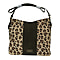 Hongkong Closeout - Ecotorie Genuine Leather Leopard Printed Crossbody Bag With Shoulder Strap - Beige