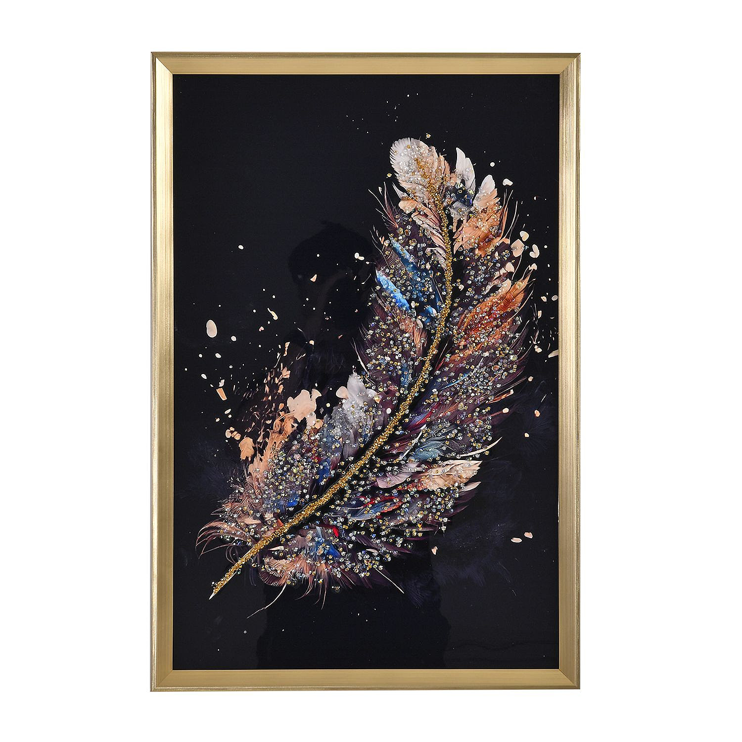 Feather Crystal Wall Painting With PS Frame