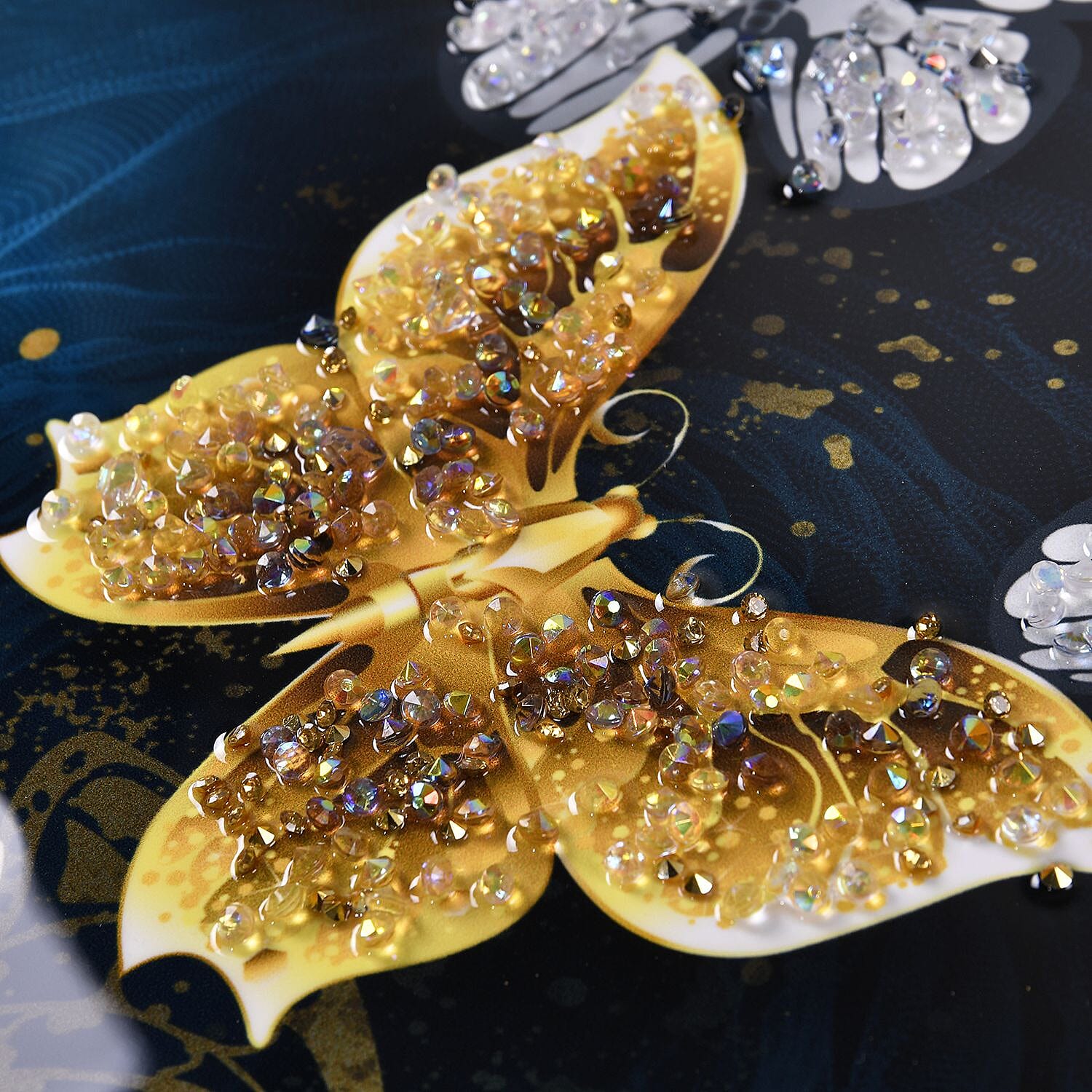 Butterfly Crystal Wall Painting With Frame (Size 60x40cm)