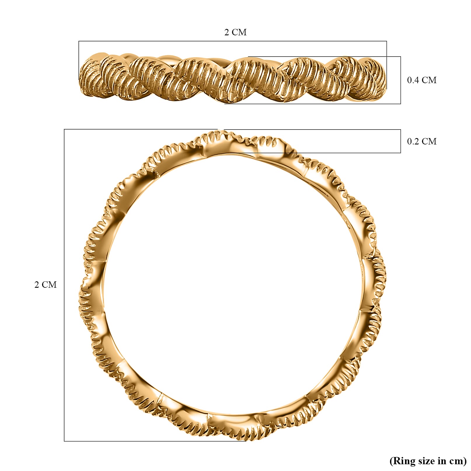 Twisted Ring in 18K Yellow Gold Vermeil Plated