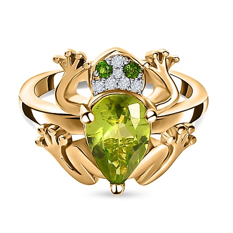 GP Italian Garden Collection - Hebei Peridot & Multi Gemstone Ring in 18K Vermeil YG Plated Sterling Silver 2.07 Ct GP Italian Garden Collection - Hebei Peridot & Multi Gemstone Ring in 18K Vermeil YG Plated Sterling Silver 2.07 Ct