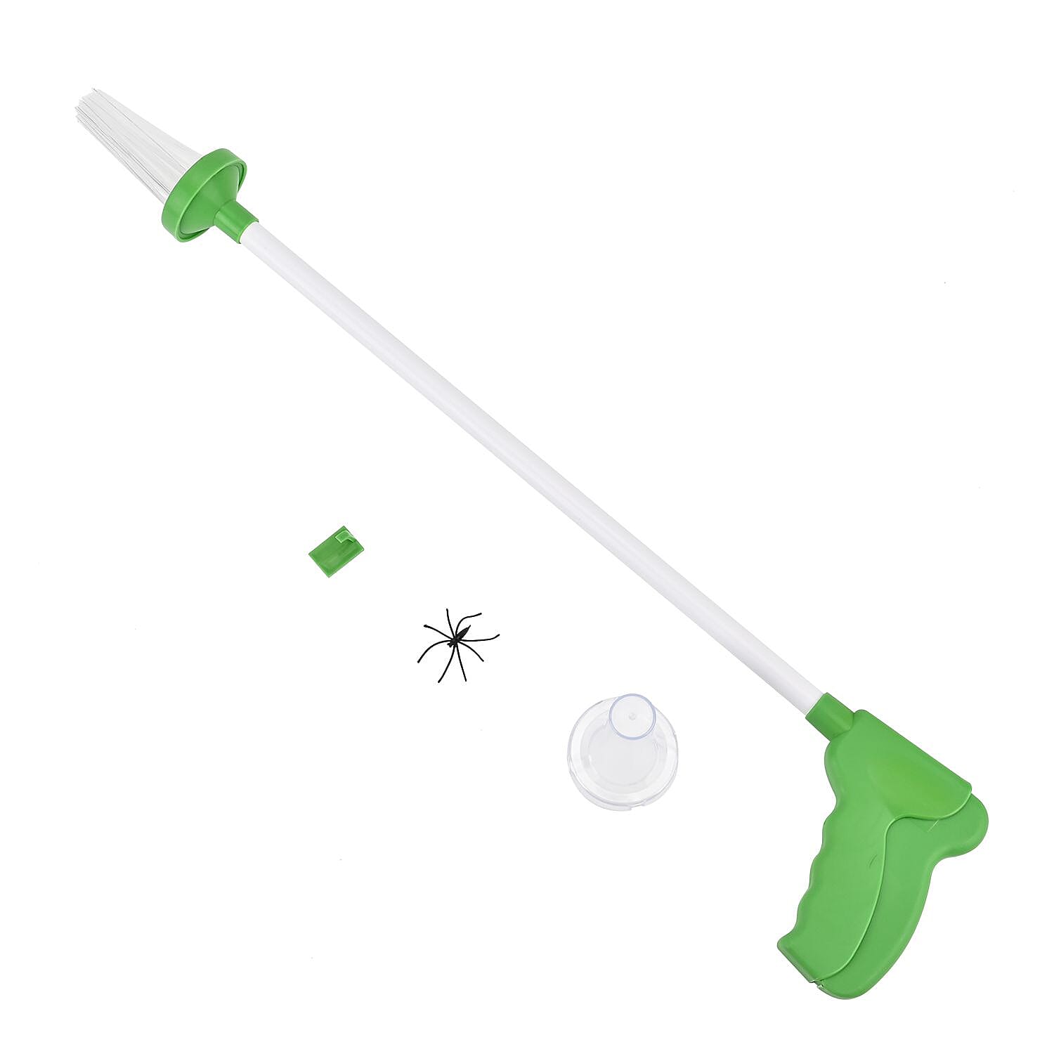 Insect Catcher with Long Handle & Soft Bristles (Size 65x13x6 cm) - Green