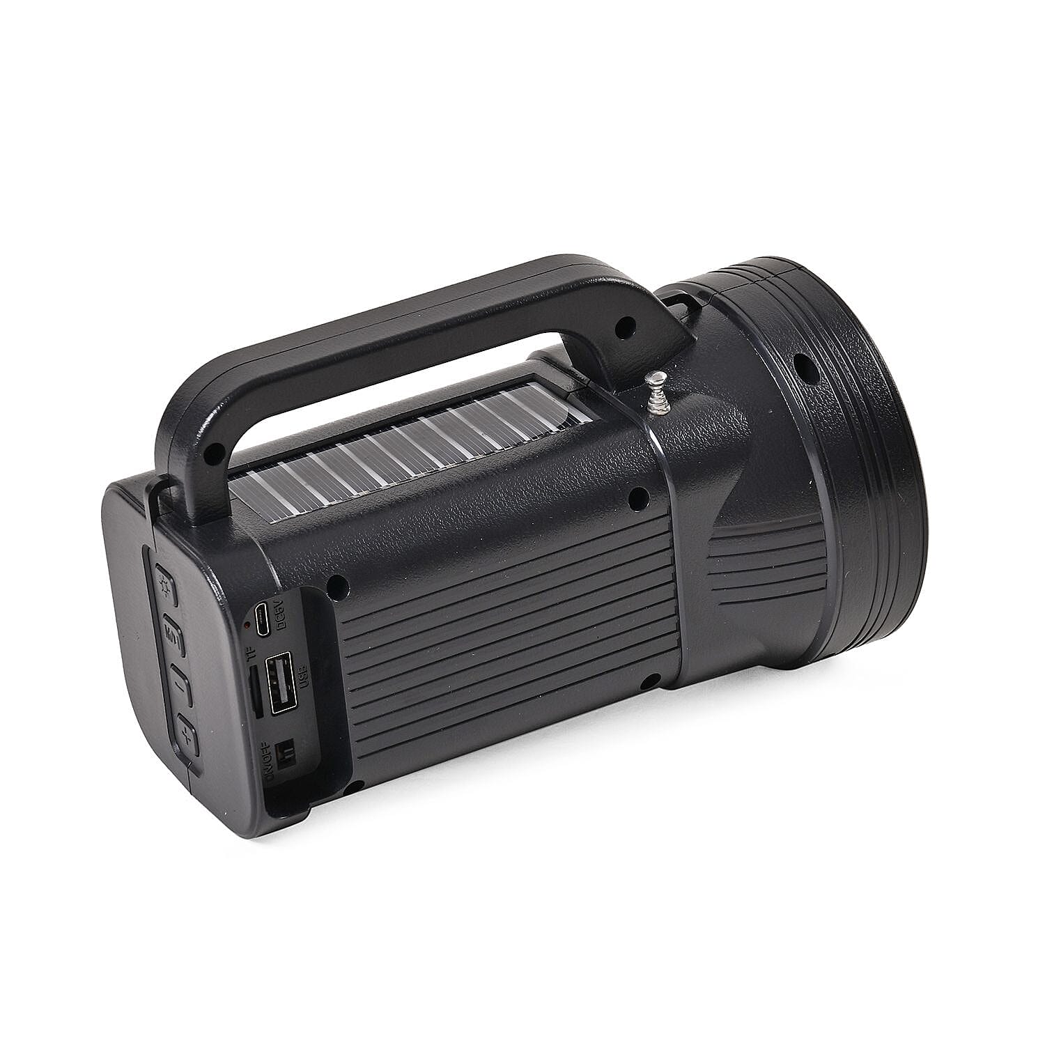 Rechargeable and Portable Multi-Functional Flashlight with Bluetooth Speaker - Red & Black