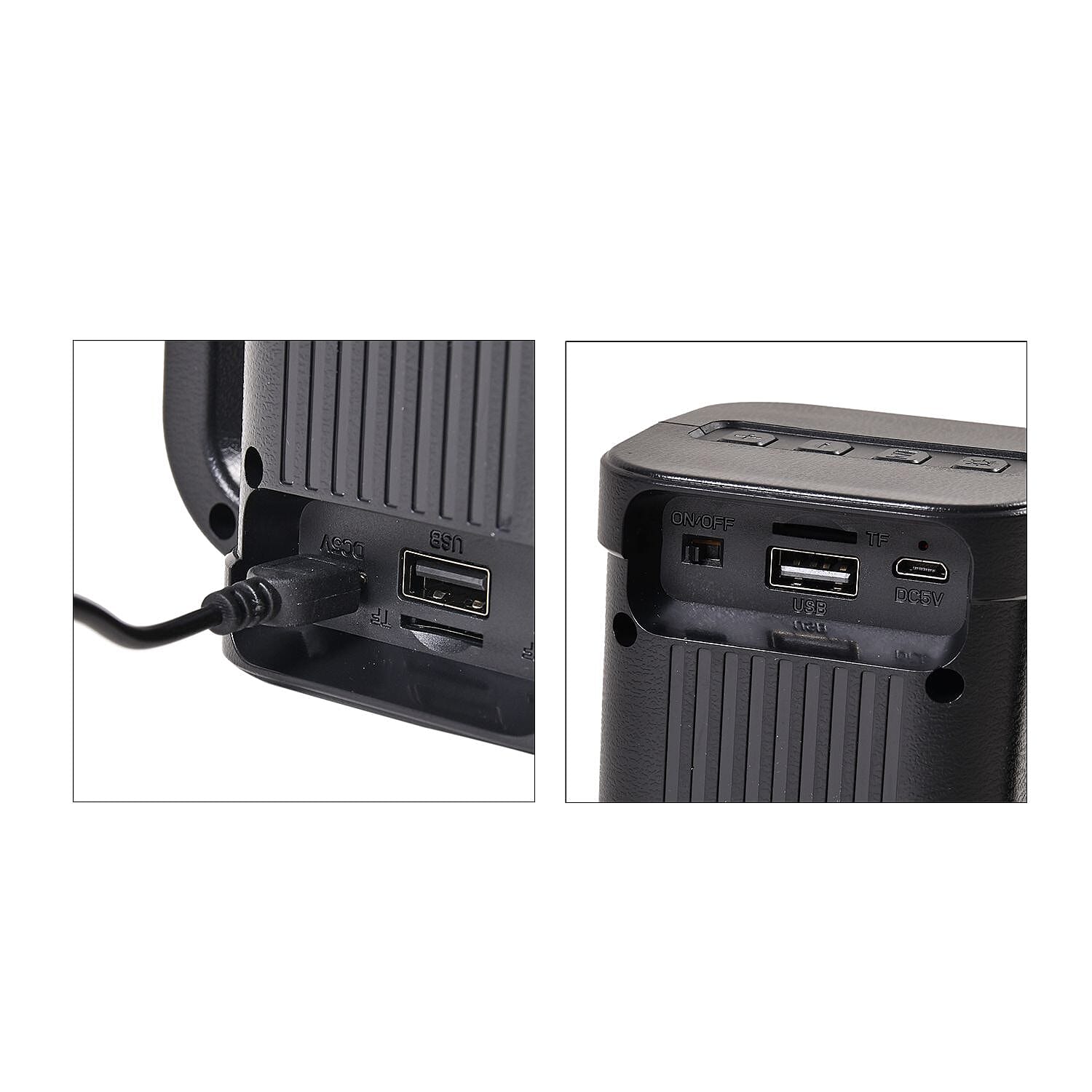 Rechargeable and Portable Multi-Functional Flashlight with Bluetooth Speaker - Red & Black