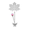 Vintage Metal Feather Bookmark with Realistic 3D Metal Butterfly and Eternal Flower Glass Ball Pendant - Silver
