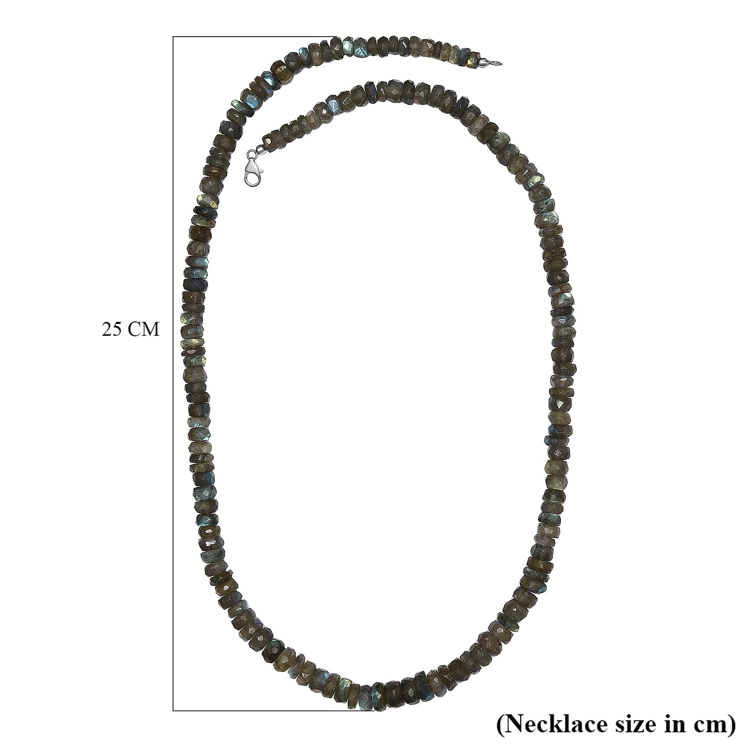 AAA Malagasy Labradorite Necklace (Size - 30)  Sterling Silver 600.00 ct