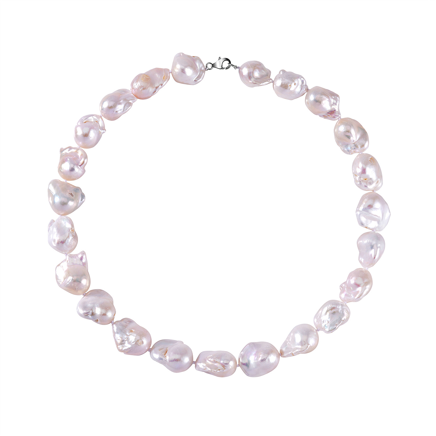 Limited Edition 950 Platinum AAAA Baroque Pearl Necklace (Size 20)